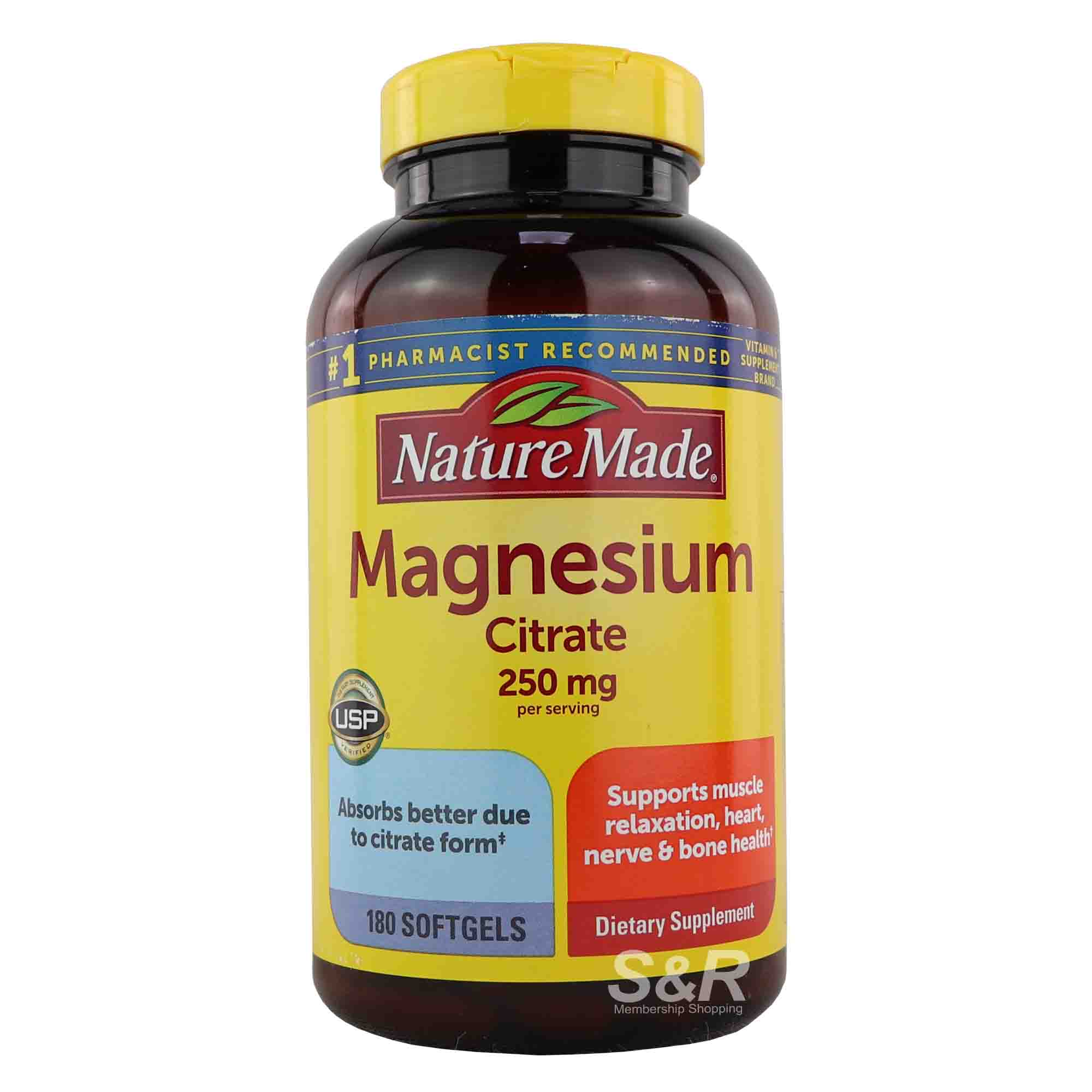 Nature Made 250g Magnesium Citrate Dietary Supplement 180pcs